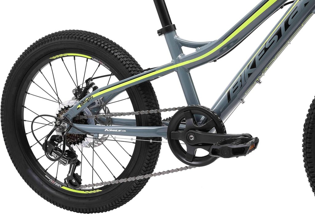 Bikestar Aluminium Mountain Bike, Youth Bike, 20 Inches, from 6 to 9 Years, Hardtail | 7 Speed Shimano Gears, Disc Brake, Suspension Fork | Children’s Bike