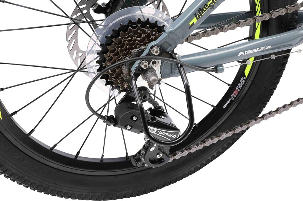 Bikestar Aluminium Mountain Bike, Youth Bike, 20 Inches, from 6 to 9 Years, Hardtail | 7 Speed Shimano Gears, Disc Brake, Suspension Fork | Children’s Bike