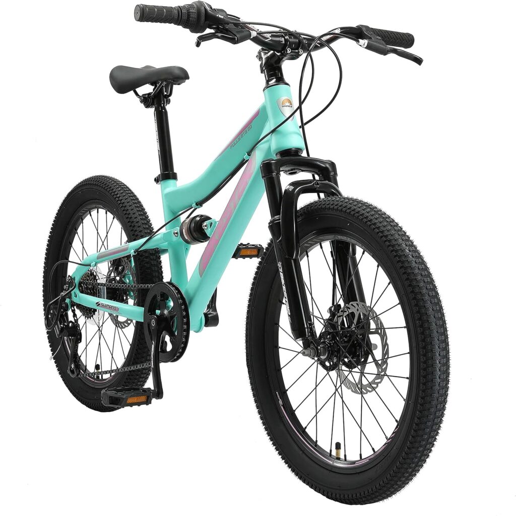 BIKESTAR Childrens Bicycle Fully Mountain Bike 7 Speed Shimano Disc Brake from 6 Years 20 Inch Childrens Bike MTB Risk Free Test