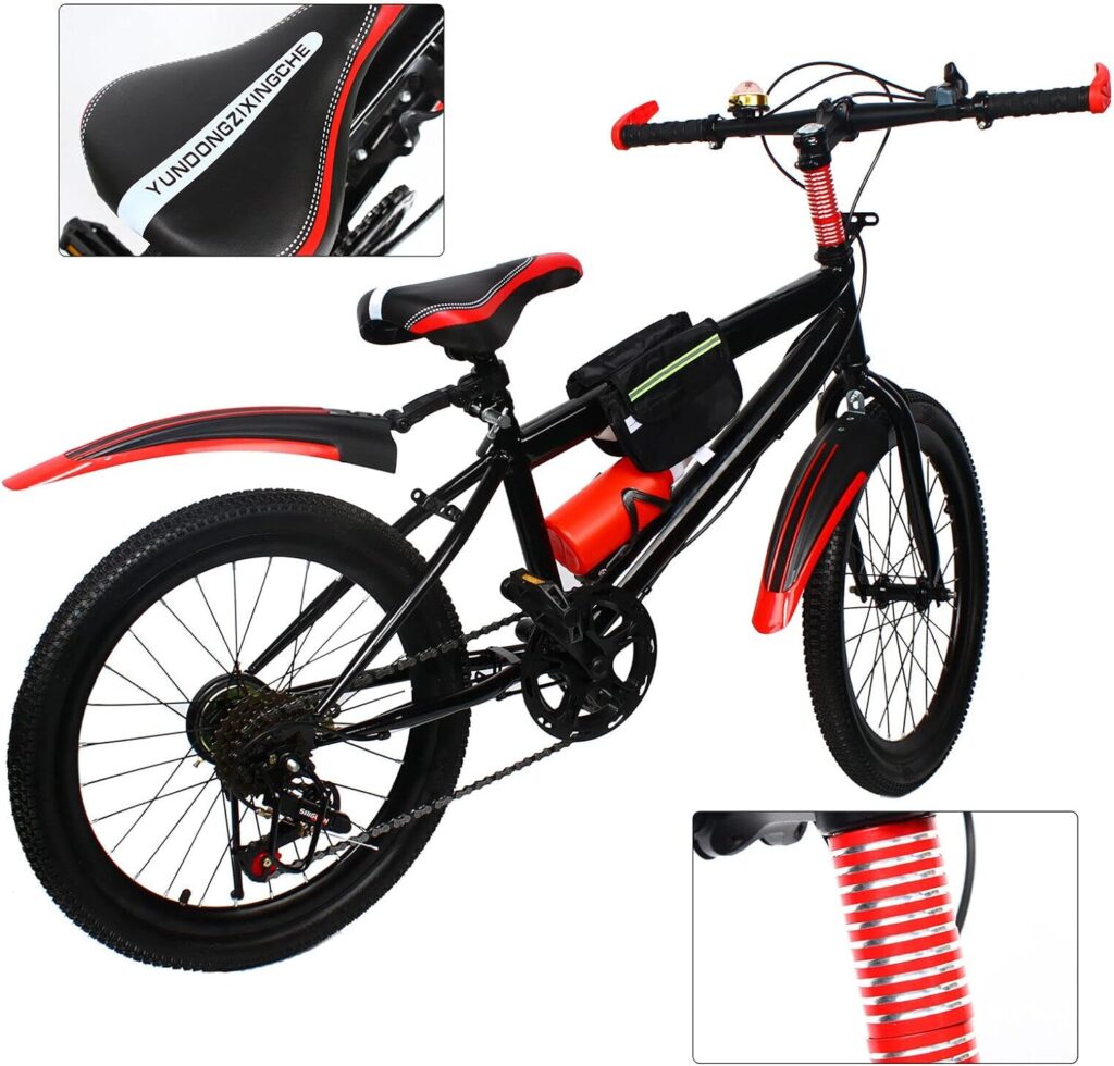 biniliubi Red Mountain Bike Bicycle Boys Girls Women and Men Gear Gears Full Suspension Gear Mountain Bike Full Suspension Disc Brake Adult Bicycle