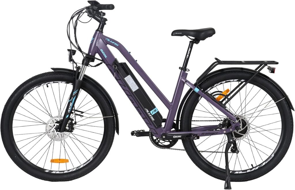 Hyuhome Adult Men Women 27.5 Inch Ebikes Full Terrain 250W 36V 12.5Ah Mountain Bike E-MTB Bike Shimano 7 Speed Double Disc Brakes for Outdoor Commuter