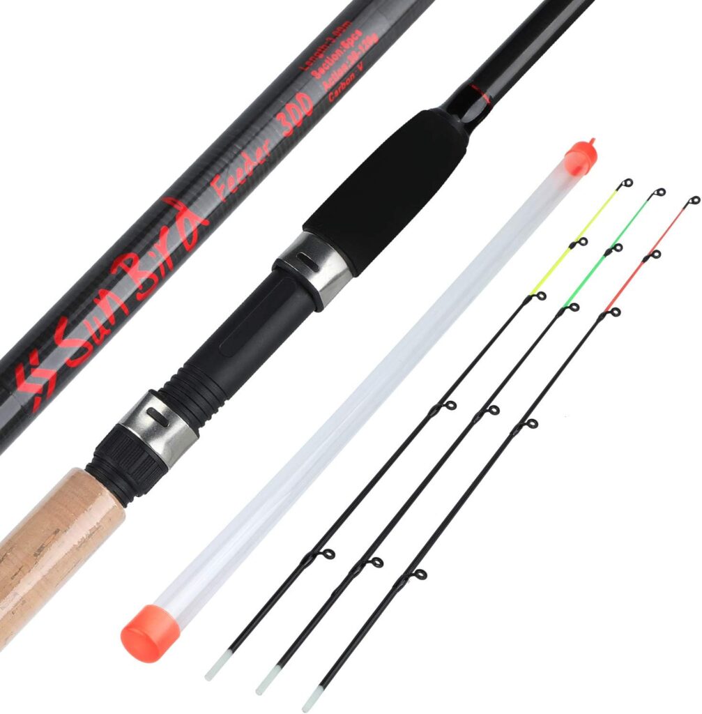 Sougayilang Feeder Rod with 3 Tips Protable Fishing Rod Spinning Casting Travel Rod Full Assortment Action Carp