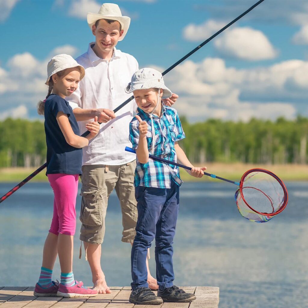 4 Stück Kinder Fischernetz Teleskopkescher Kinder Strandnetz für Jungen und Mädchen Angeln Frosch Elritze Cricket Schmetterling Zubehör