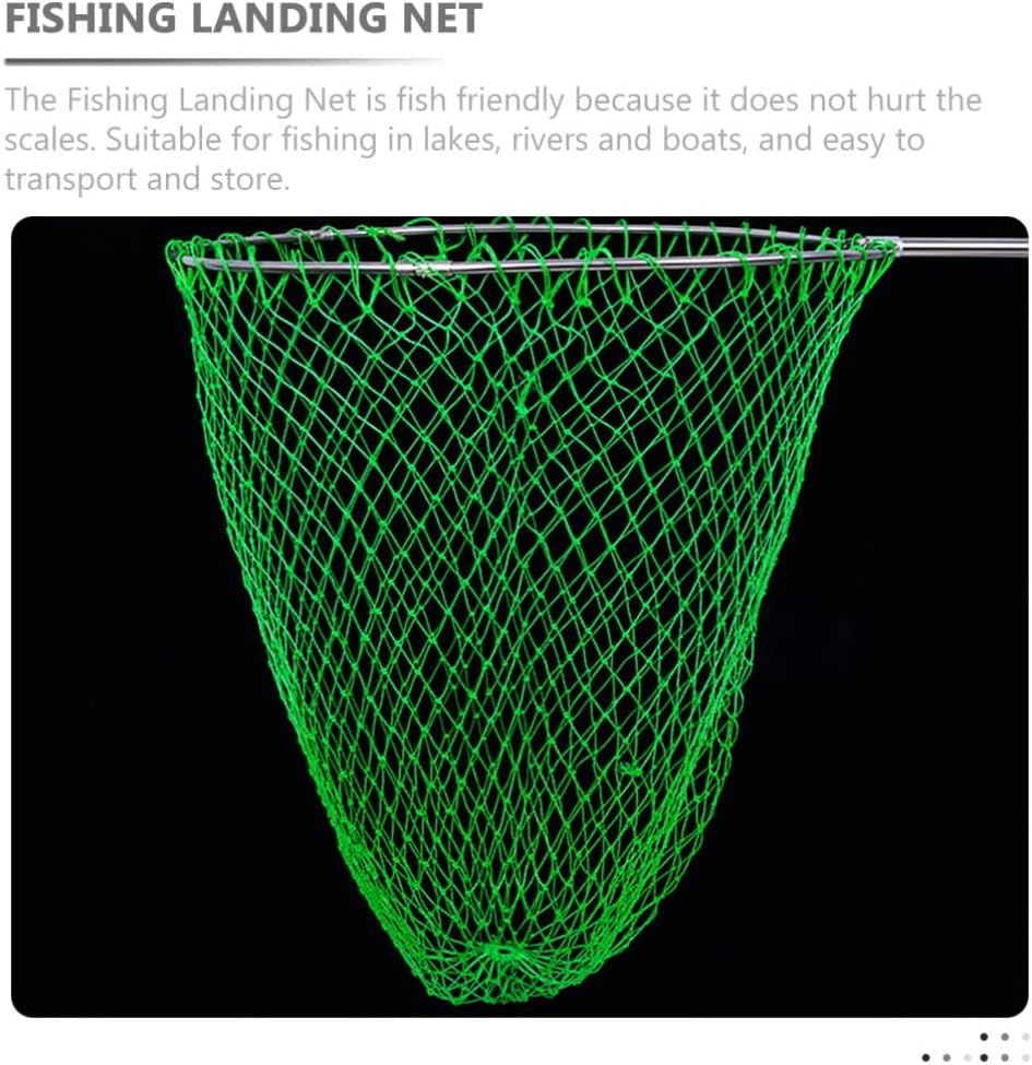 CLISPEED Fish Landing Net Thick Fish Net Portable Fish Net Outdoor Fishing Net Replacement Net