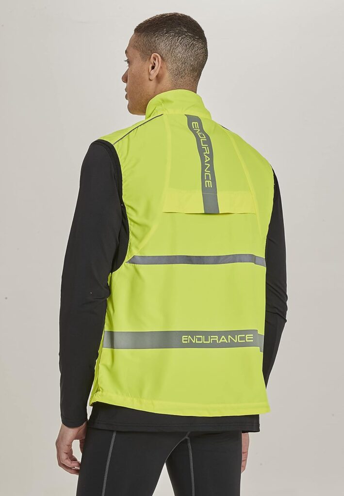 endurance Unisex Laufweste LAUPEN XQL I rundum reflektierende Sportweste mit großen Reflektoren I Unisex neon Sicherheitsweste I Erwachsenen Leuchtweste mit Reißverschluss