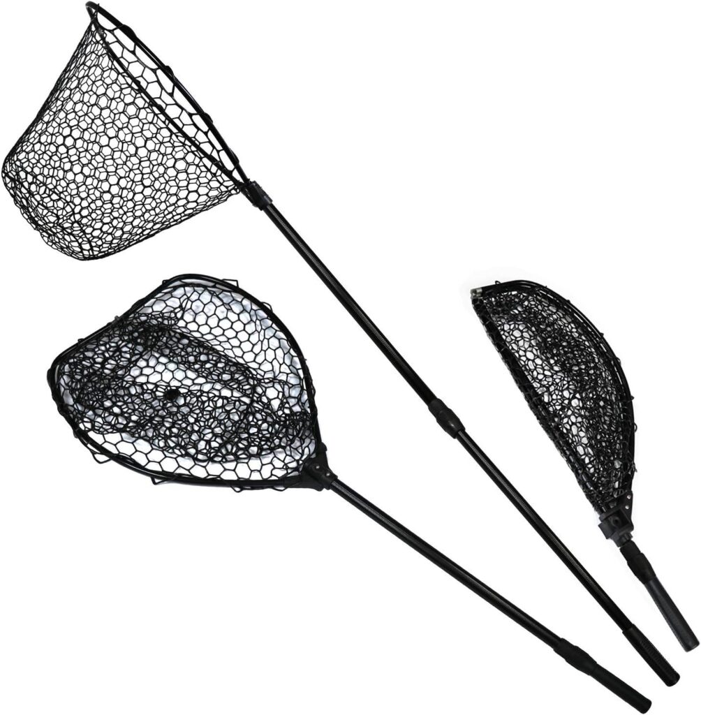 Fiblink Foldable Silica Gel Fishing Net with Telescopic Handle