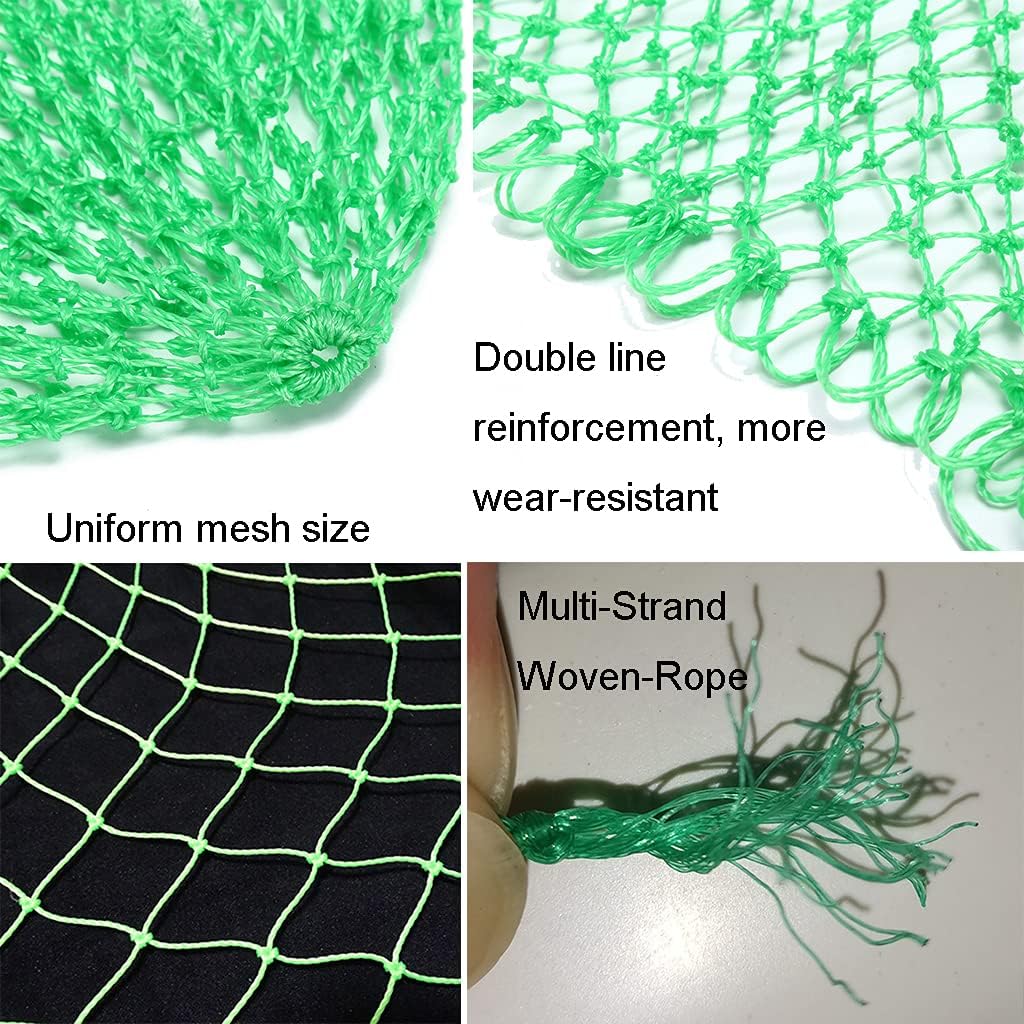 Fishing Landing Net Replacement Net Fishing Net Replacement Landing Net for Freshwater Saltwater Fishing Green 6 Sizes