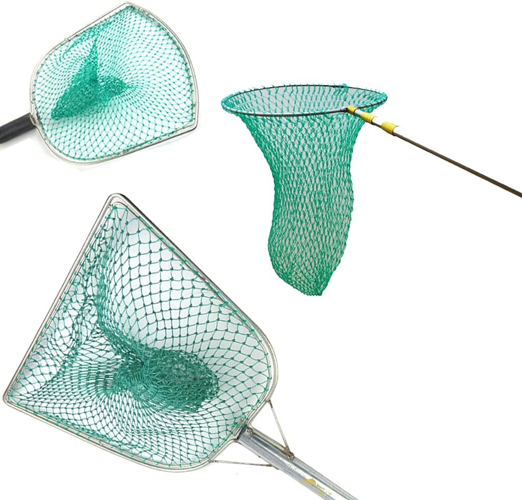 Fishing Landing Net Replacement Net Fishing Net Replacement Landing Net for Freshwater Saltwater Fishing Green 6 Sizes