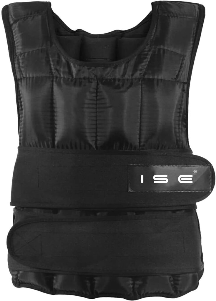 ISE Weight Vest Adjustable from 5 kg 10 kg 15 kg 20 kg 25 kg 30 kg Weight High Visibility Vests for Weight Training Strength Training Exercise SY3002