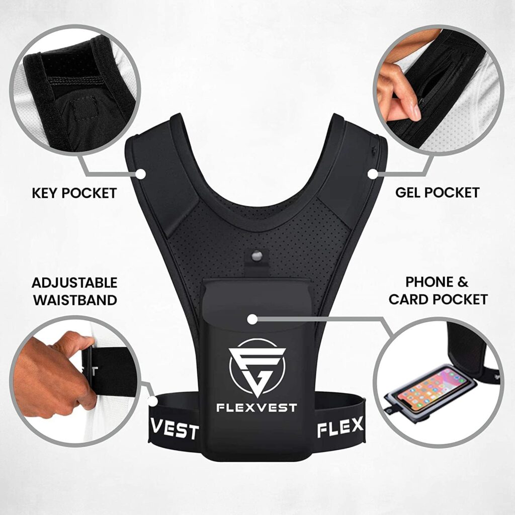 Running Vest Adjustable Relfective Training Chest Phone Holder Workout Breathable Lightweight Running Chest Pack Equipment