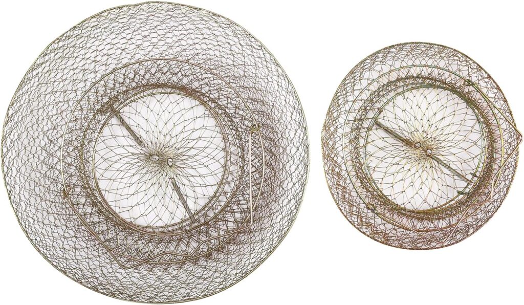 Tcrogsciss Stainless Fish Basket Folding Floating Galvanised Steel Wire Fishing Net Cage for Dock