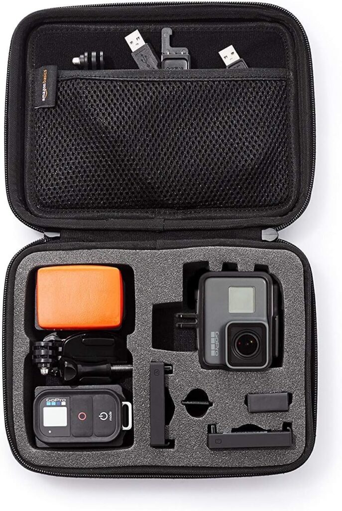 Amazon Basics Small Black Plain Carry Case for GoPro Action Cameras