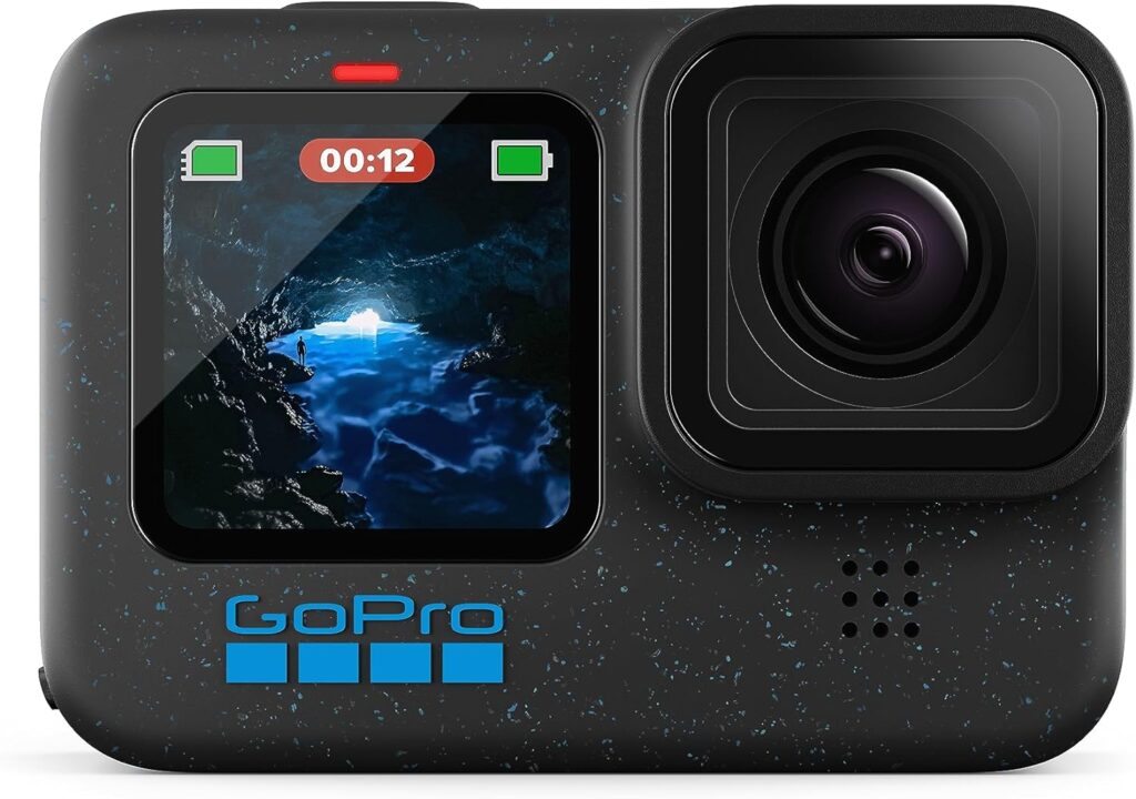 GoPro HERO12 Black Waterproof Action Camera with 5.3K60 Ultra HD Video, 27MP Photos, HDR, 1/1.9 Inch Image Sensor, Live Streaming, Webcam, Stabilization