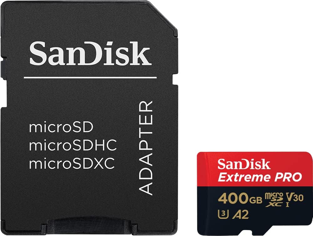 SanDisk Extreme PRO microSDXC UHS-I Memory Card 256 GB + Adapter  RescuePRO Deluxe (for Smartphones, Action Cameras or Drones, A2, Class 10, V30, U3, 200 MB/s Transfer)
