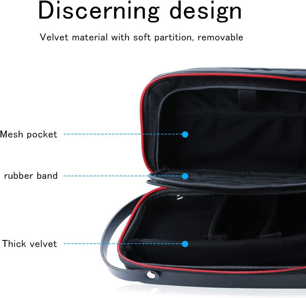 Carrying Case for GoPro 10/9, Portable Waterproof Travel Bag Adjustable Space Storage Bag for GoPro Hero 10 9 8 7 6 5 Xiaomi Yi DJI Osmo Action Accessories, black, pocket organizer