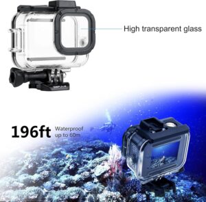 Gepuly waterproof case for gopro hero 10 hero 9 black with 4 diving filters 60m underwater diving housing with red magen 3