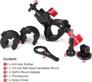 Hsu bike handlebar mount for gopro 08 35cm 360 rotatable 14 20 ball joint seat post for gopro hero 121110987654 dji osmo 4