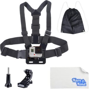Kare kind chest strap compatible with gopro hero 7 6 5 4 hero session black silver hero lcd hero3 3 2 1 dji osmo action 1 3