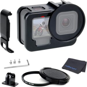 Soonsun gopro hero 11hero 10 metal case back door case frame side open wire connectable video cage with 52mm uv filter s