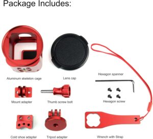 Soonsun gopro hero 11hero 10 metal case back door case frame side open wire connectable video cage with 52mm uv filter s 4