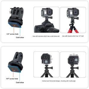 Soonsun gopro hero 8 black waterproof case with 4 diving filters 60m underwater diving housing built in dual folding sho 5