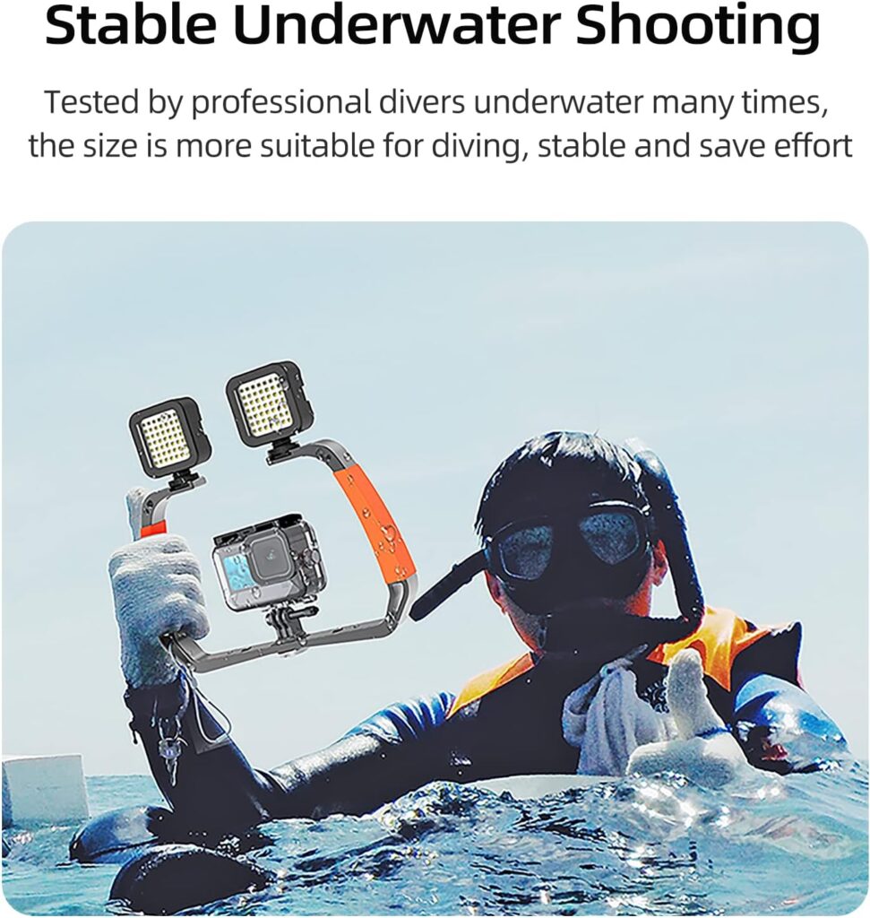 TELESIN Improved Diving Rig Handheld Video Diving Light Stabilizer Tray for GoPro Max Hero 11 10 9 8 7 6 5 Insta360 DJI Osmo Action 4 Action 3 Pocket 2 Underwater Snorkeling Scuba Accessories