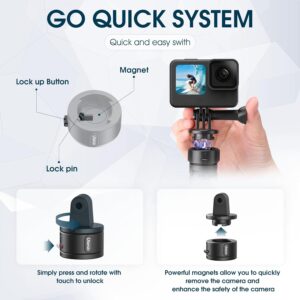 Ulanzi mt 34 extendable selfie stick tripod for gopro go quick ii 207 inch action camera tripod with hand strap 4 stage 1 2