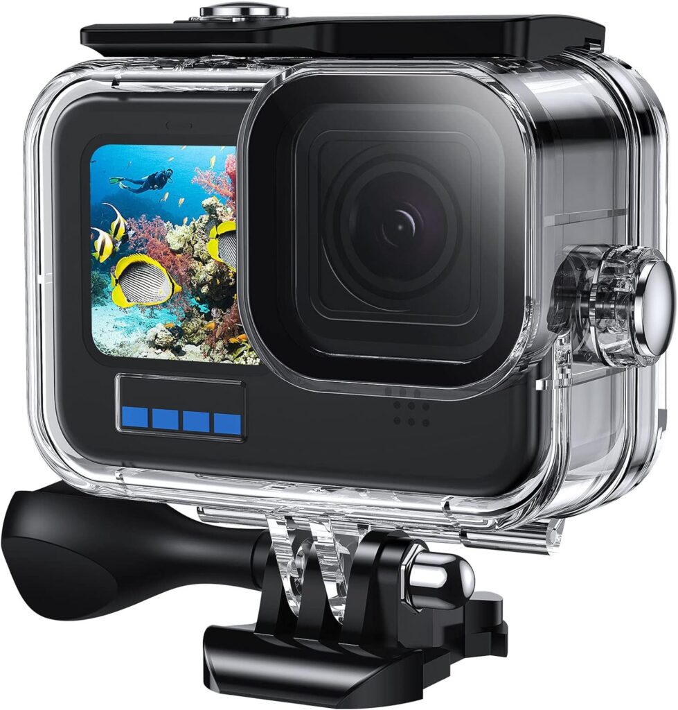 Waterproof Case for GoPro Hero 10/9 60M Underwater Protective Case for Hero 10/9 Black with Quick Release Bracket and Thumb Screw