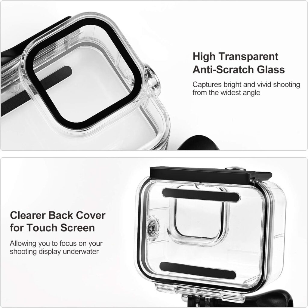 Waterproof Case for GoPro Hero 10/9 60M Underwater Protective Case for Hero 10/9 Black with Quick Release Bracket and Thumb Screw