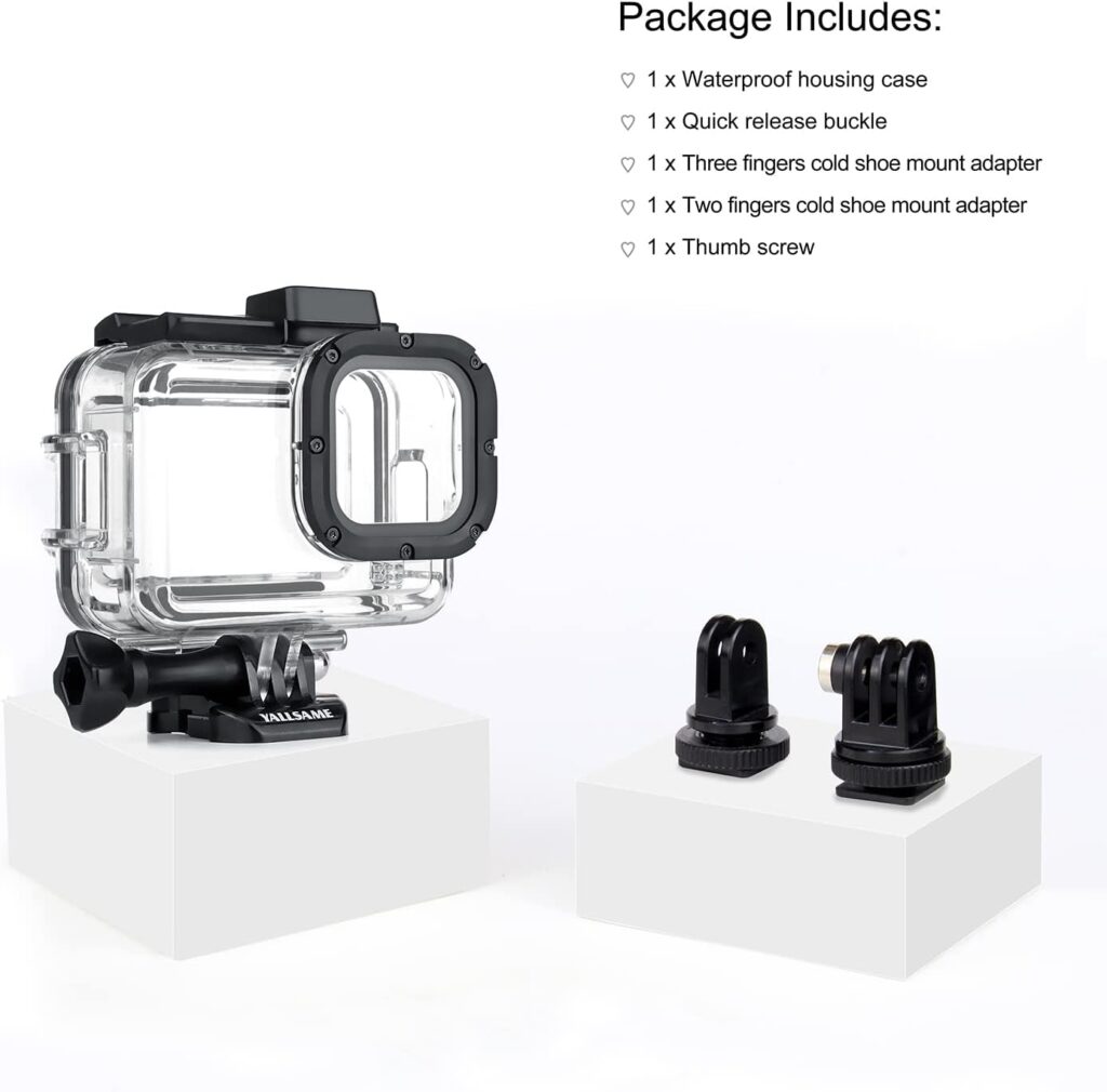 YALLSAME Accessory Set for GoPro Hero 9 Black with Protective Housing + Easy Charge Alloy Metal Side Door Battery Cover Accessories Suitable for Vlog / Series Shooting