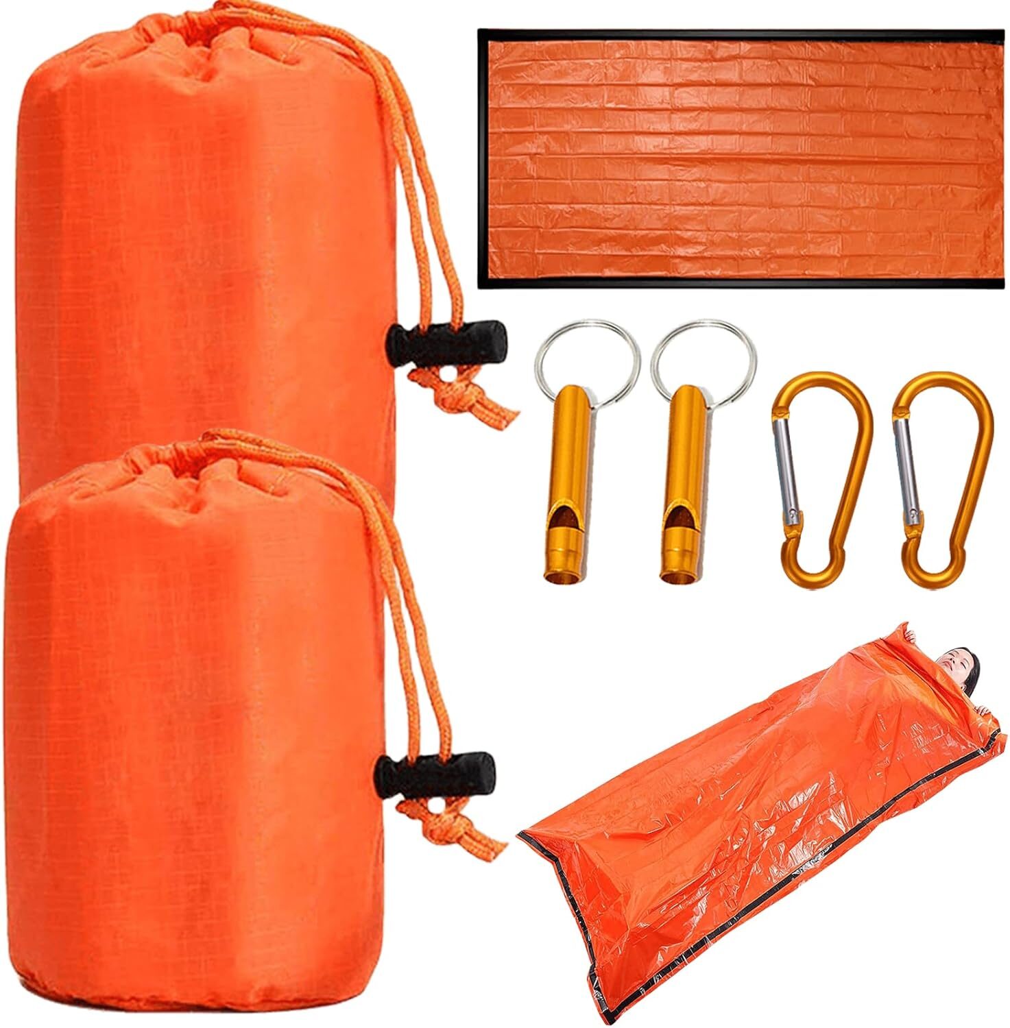 Ultimate Survival Gear: 2-Pack Emergency Sleeping Bags for All-Weather Protection!