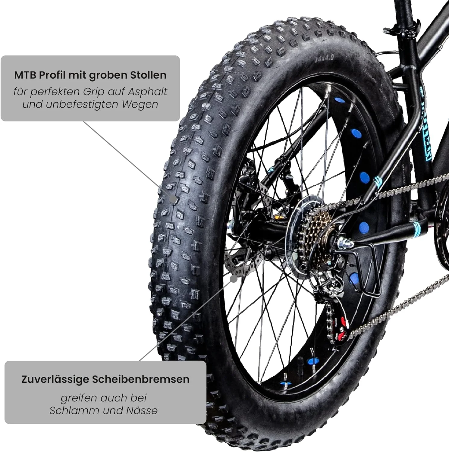 Galano Youth Bike 24 Inch Fatbike Mountain Bike Fatman 4.0 Fat Bike Youth Bicycle
