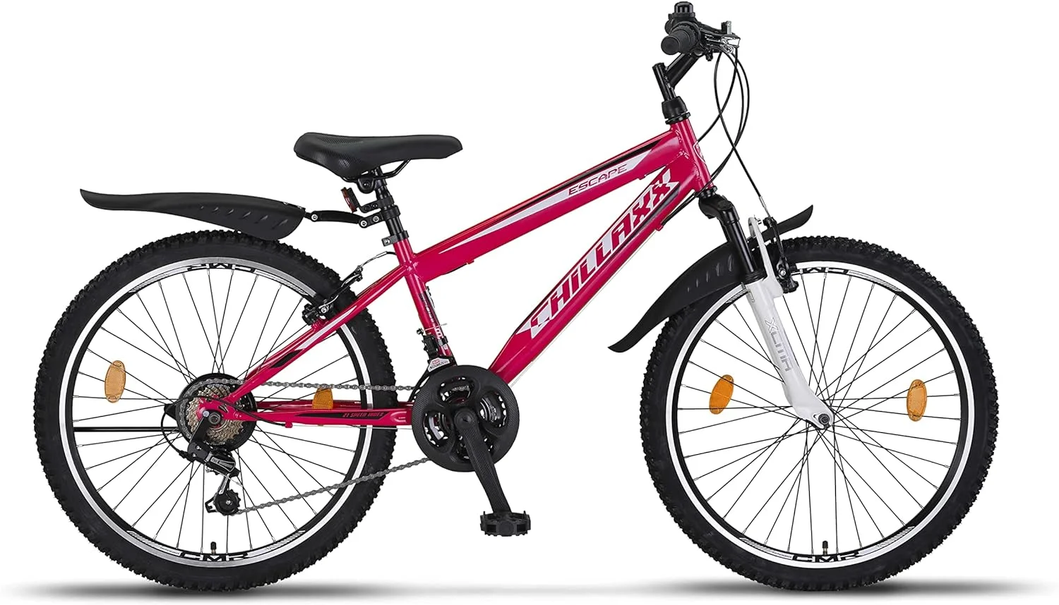 Chillaxx Bike Escape Premium Mountain Bike in 24 and 26 Inch Bicycle for Girls Boys Men and Women - 21 Speed Gear