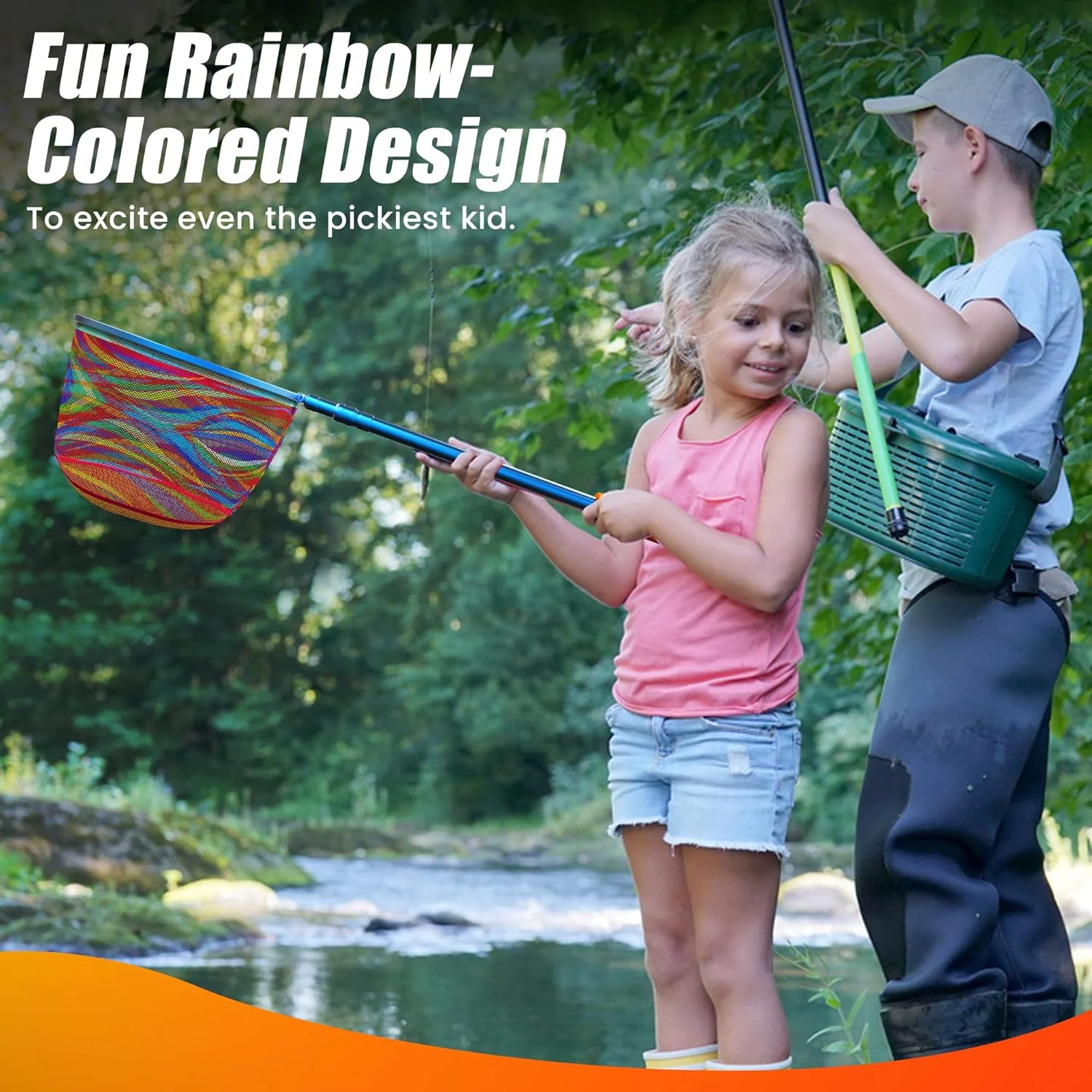 DaddyGoFish Childrens Fishing Net - Ultralight Telescopic Bait Bag for Catching Fish Butterflies on the Water Beach Sea Pond Gifts for Boys and Girls DaddyGoFish Childrens Fishing Net - Ultralight Telescopic Bait Bag for Catching Fish Butterflies on the Water Beach Sea Pond Gifts for Boys and Girls